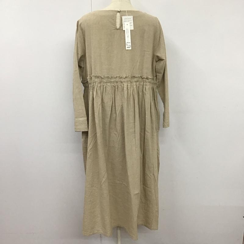 イチ ichi ワンピース ロングスカート 191030A G191030 長袖 コットンリネン 綿麻 タグ付き FREE 無地 ベージュ / ベージュ /  レディース USED 古着 中古 10133413