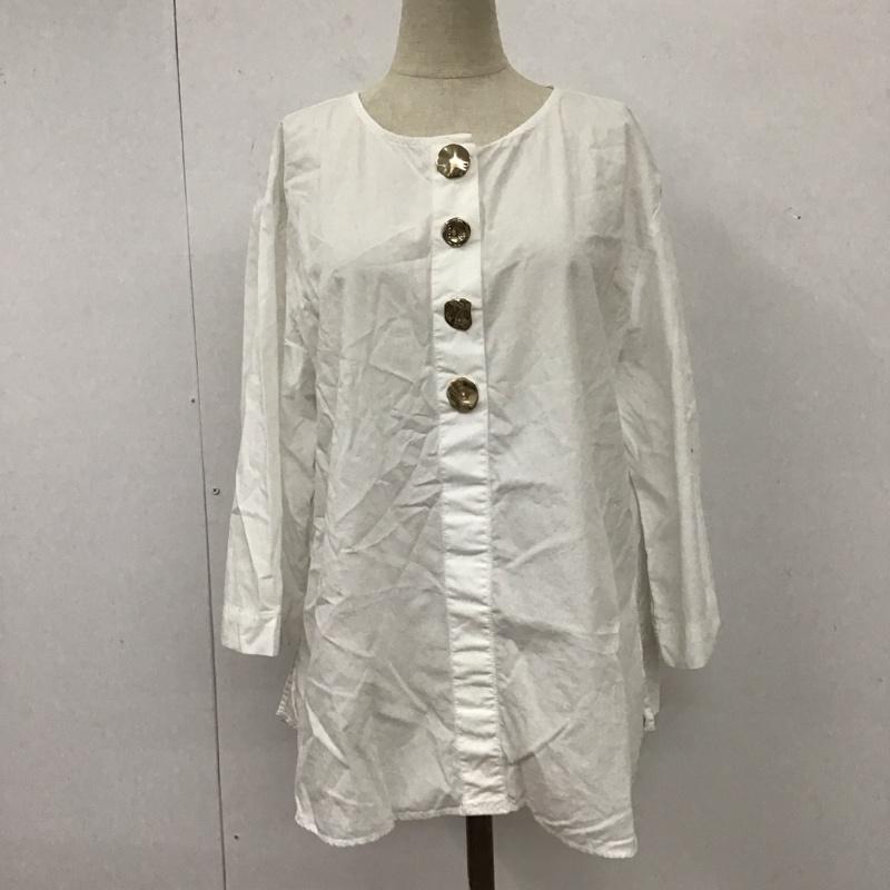 ザラ ZARA シャツ、ブラウス 七分袖 8351 237 250 ノーカラー M 無地 白 / ホワイト / レディース USED 古着 中古 10114236
