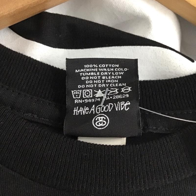 ステューシー STUSSY カットソー 長袖 長袖カットソー プリントカットソー クルーネック a bathing ape S ロゴ、文字 黒 / ブラック / メンズ USED 古着 中古 10137807