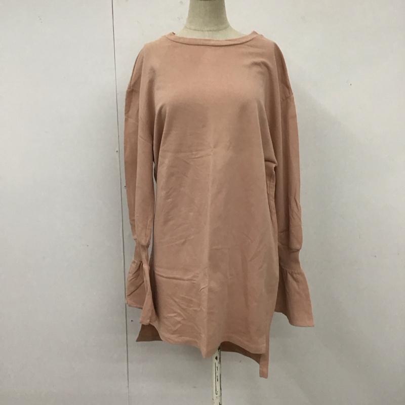 ザラ ZARA カットソー 長袖 1165 037 633 フレアスリーブ チュニック S 無地 桃 / ピンク / レディース USED 古着 中古 10117219