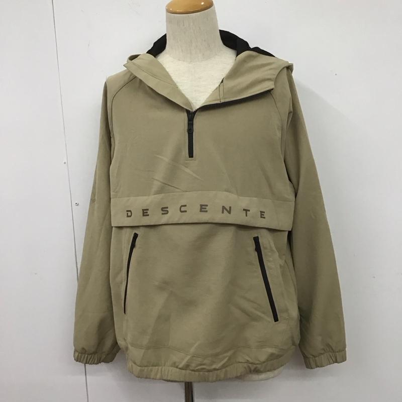 デサント DESCENTE ジャケット、上着 ジャンパー、ブルゾン 長袖パーカー フード長袖ジャケット ネックカラージップアップ プルオーバー 0 ロゴ、文字 ベージュ / ベージュ / メンズ USED 古着 中古 10106317