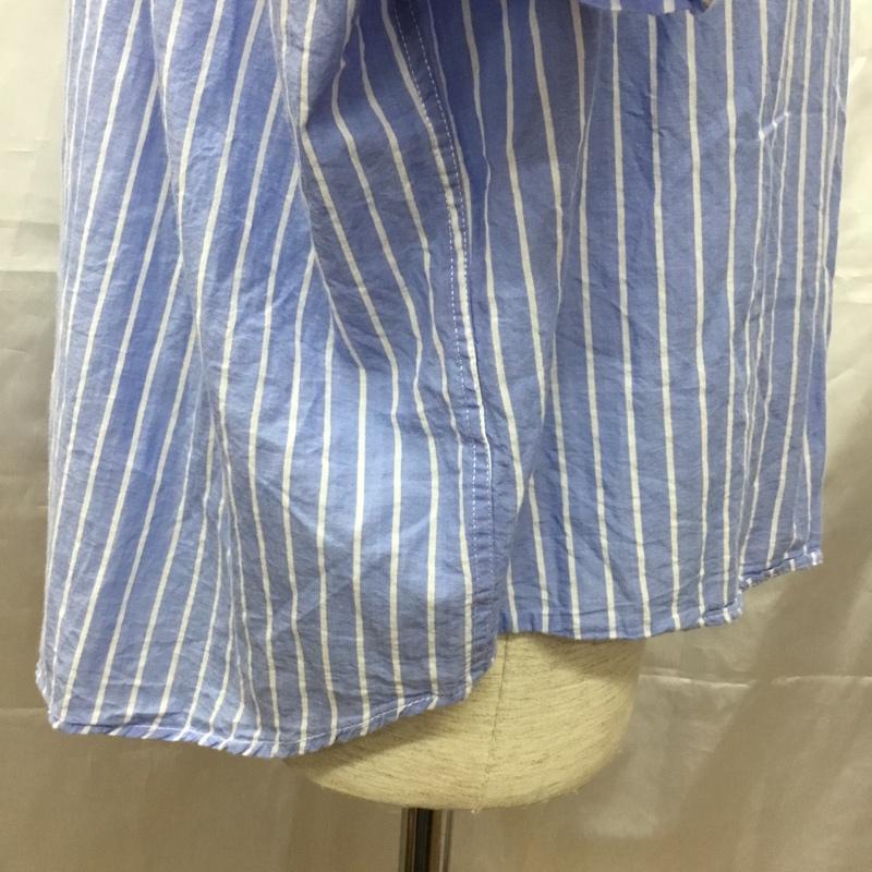 ユーエスポロアッスン U.S.POLO ASSN. シャツ、ブラウス 半袖 半袖シャツ カラーシャツ 半袖カットソー ストライプシャツ L ストライプ 白 / ホワイト / X 水色 / ライトブルー /  メンズ USED 古着 中古 10113303