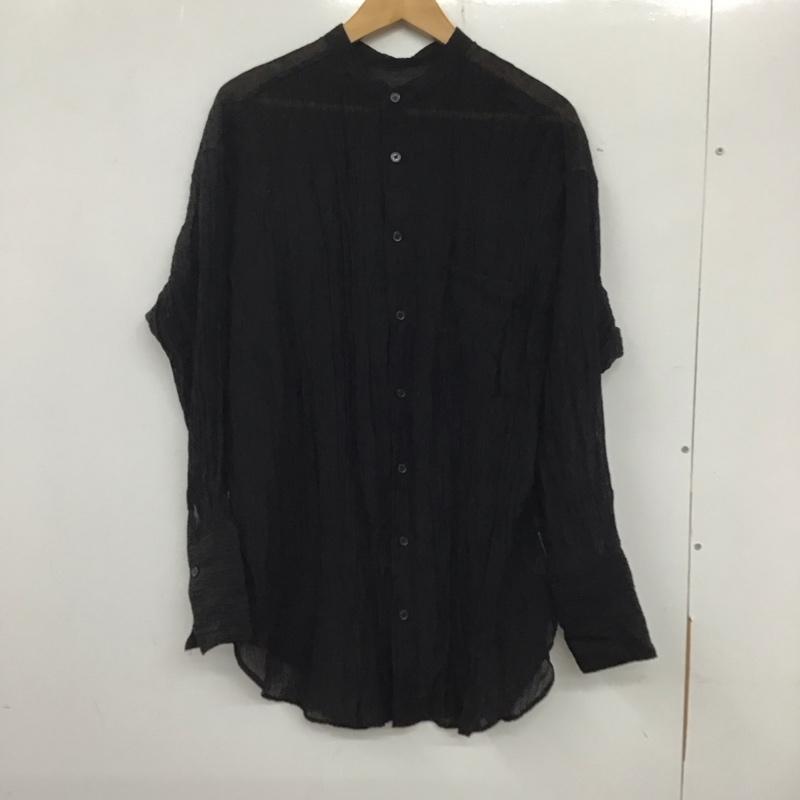 フリークスストア FREAK S STORE シャツ、ブラウス 長袖 長袖シャツ ノーカラーシャツ シースルーシャツ FREE 無地 黒 / ブラック / レディース USED 古着 中古 10135029