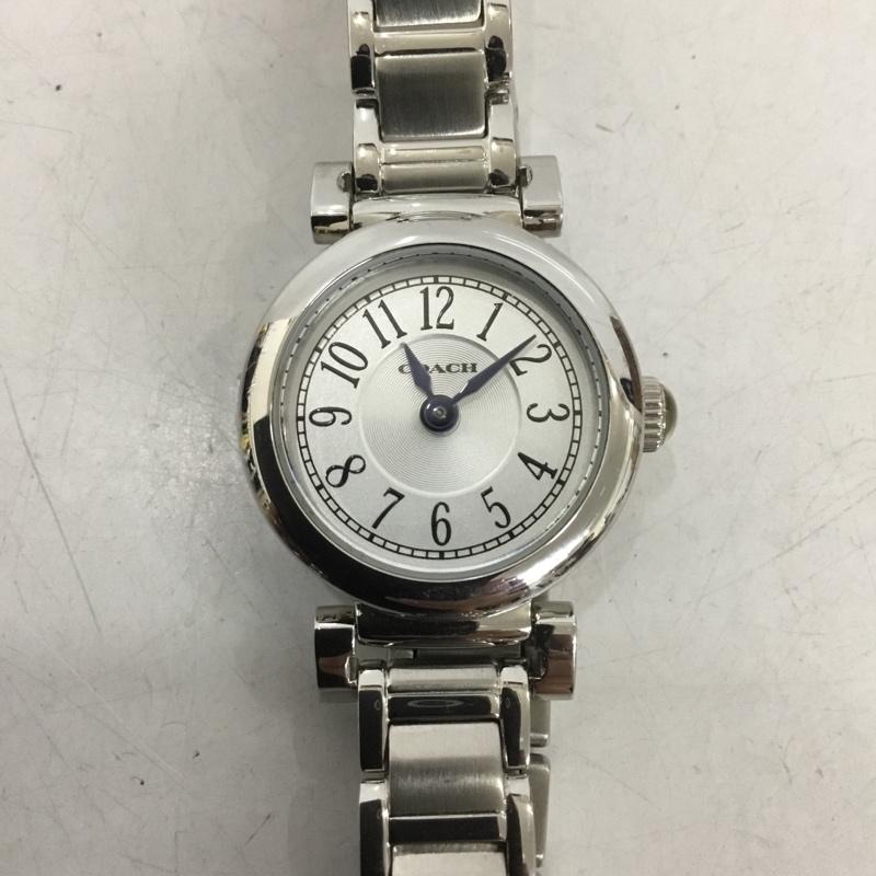 コーチ COACH 腕時計 アナログ(クォーツ式) 14501967 箱有 ロゴ、文字 銀 / シルバー / レディース USED 古着 中古 10134877