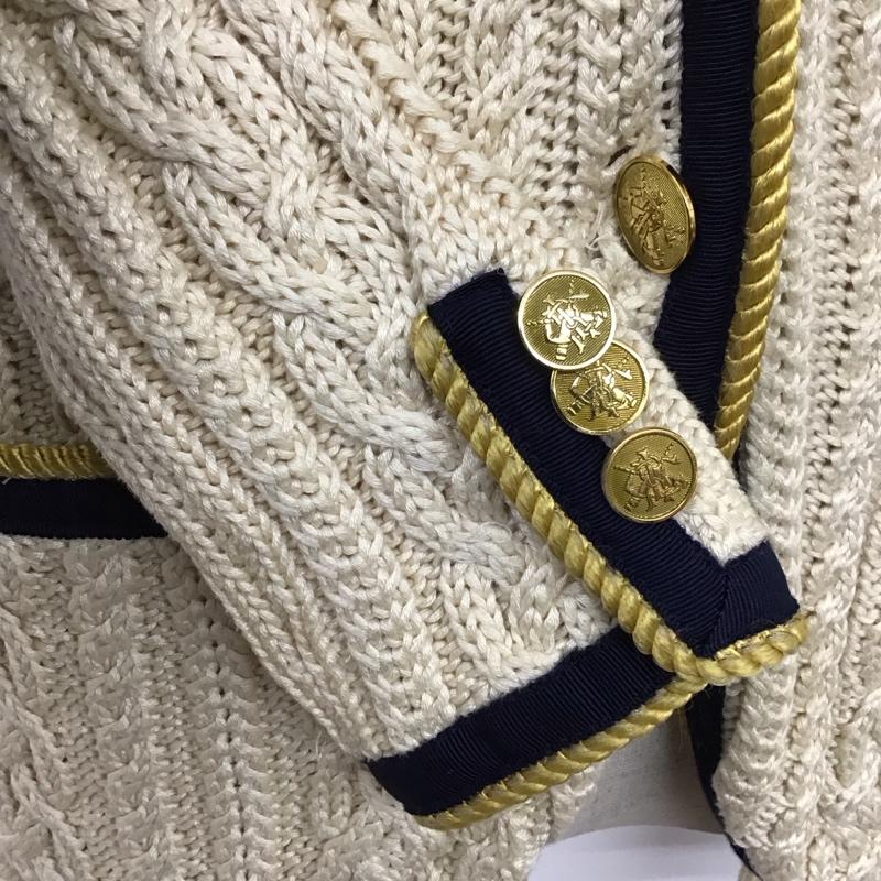 ラルフローレン RALPHLAUREN ジャケット、上着 ジャケット、ブレザー ニットジャケット M 無地 アイボリー / アイボリー / X 紺 / ネイビー / X 金 / ゴールド / レディース USED 古着 中古 10122662
