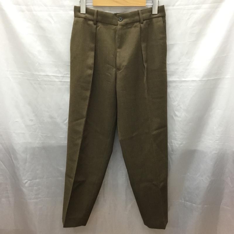 マーカウェア markaware パンツ スラックス スラックスパンツ ワイドパンツ カジュアルパンツ センタータックパンツ 2 無地 茶 / ブラウン / メンズ USED 古着 中古 10118651