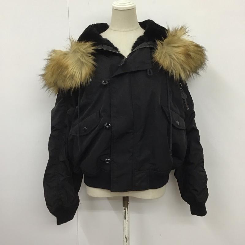 マウジー MOUSSY ジャケット、上着 ジャケット、ブレザー 010CAH30-5560 SHORT N-2B ミリタリージャケット フェイクファー FREE 無地 黒 / ブラック / レディース USED 古着 中古 10123229