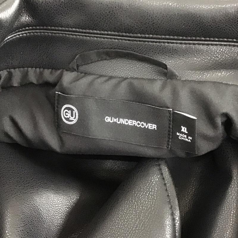 ジーユー GU ジャケット、上着 ライダース 351028 2WAYライダース UNDERCOVER ベスト フェイクレザー XL 無地 黒 / ブラック / メンズ USED 古着 中古 10107062
