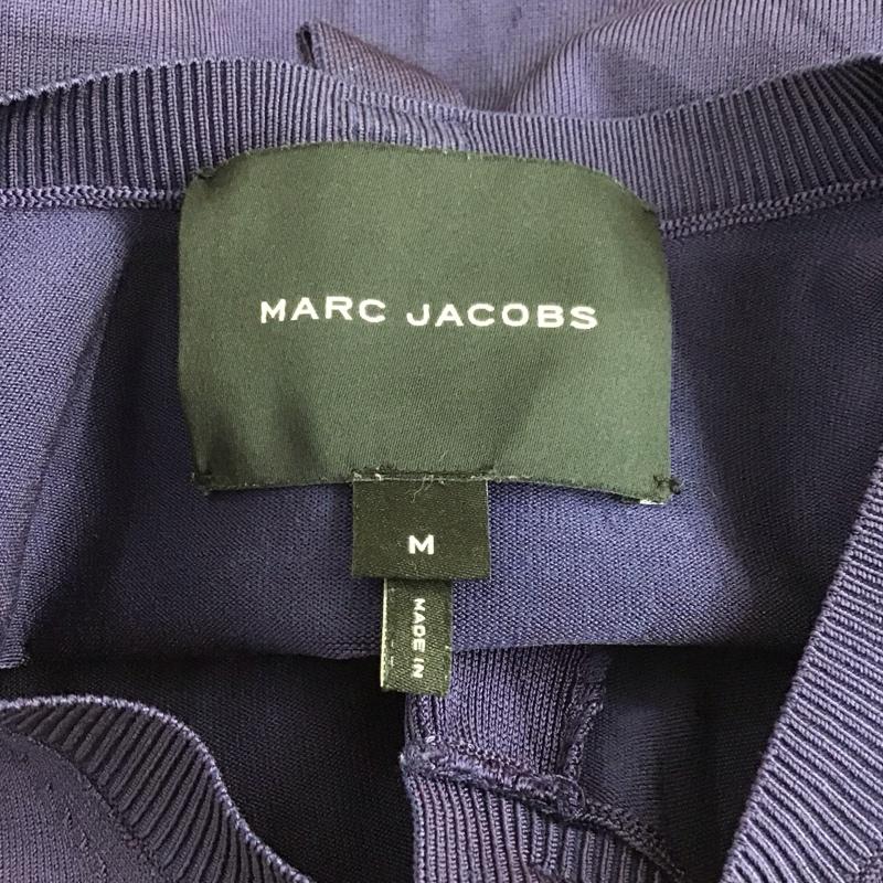 マークジェイコブス MARCJACOBS カーディガン 長袖 N623C02RE21 クルーネック クロップド丈 M ロゴ、文字 紺 / ネイビー / レディース USED 古着 中古 10109657