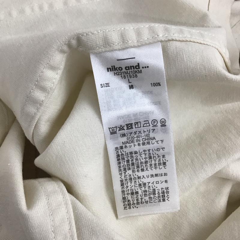 ニコアンド niko and... シャツ、ブラウス 長袖 長袖シャツ ロゴシャツ カラーシャツ L ロゴ、文字 白 / ホワイト / メンズ USED 古着 中古 10133070