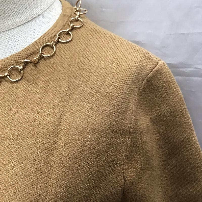 ザラ ZARA カットソー 半袖 6254 141 704 半袖ニット S 無地 キャメル / キャメル / レディース USED 古着 中古 10118447