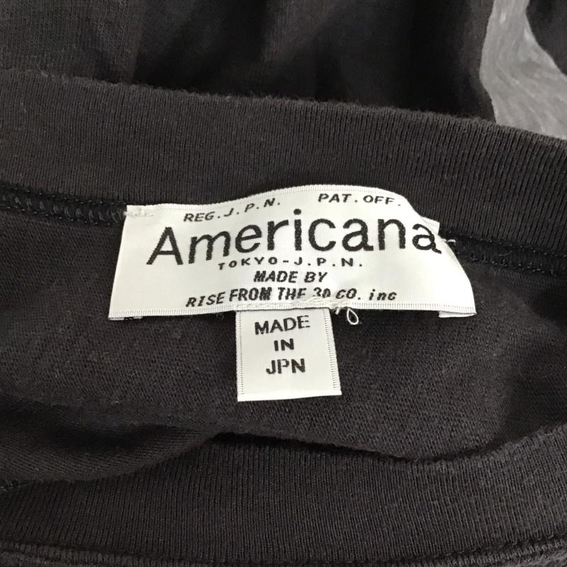 アメリカーナ AMERICANA Tシャツ 半袖 半袖カットソー プリントTシャツ クルーネックカットソー ロゴ、文字 黒 / ブラック / レディース USED 古着 中古 10128958