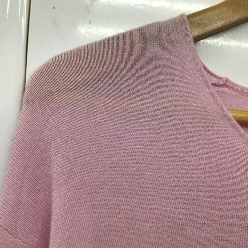 アズールバイマウジー AZUL BY MOUSSY ニット、セーター 長袖 長袖ニットカットソー ニット セーター Vネックニット L 無地 桃 / ピンク / レディース USED 古着 中古 10117903
