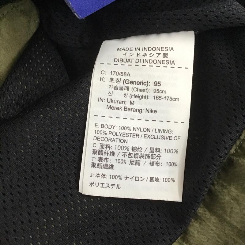 ナイキ NIKE ジャケット、上着 ジャンパー、ブルゾン aj7934-222 ナイロンジャケット スポーツウェア カラージャケット 前ボタンジャケット M ロゴ、文字 カーキ / カーキ / メンズ USED 古着 中古 10107674