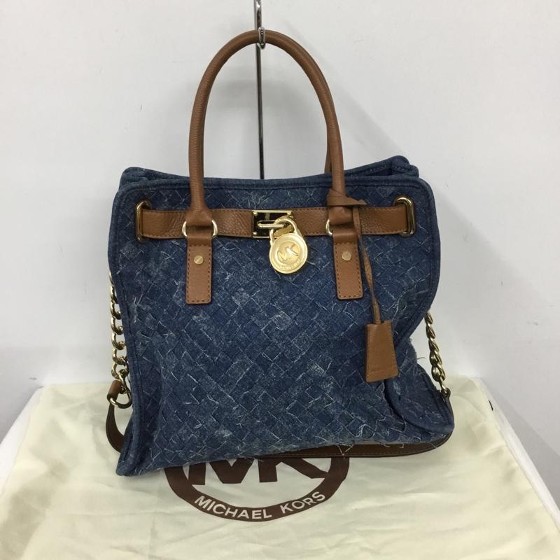 マイケルコース MICHAEL KORS トートバッグ トートバッグ デニム ショルダー 無地 インディゴ / インディゴ / X 金 / ゴールド / レディース USED 古着 中古 10128844