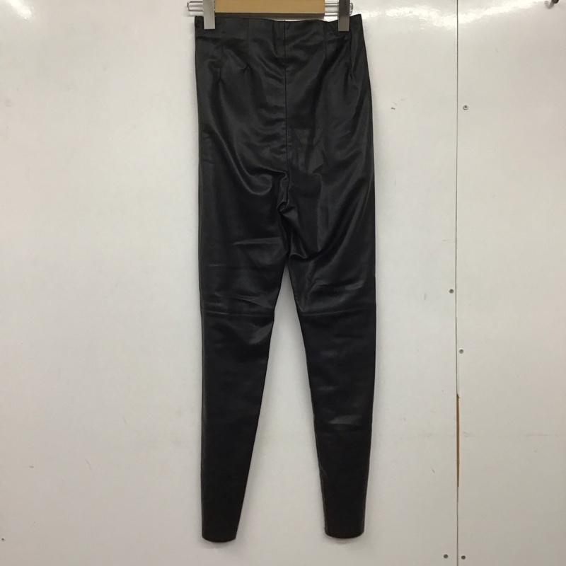 ザラ ZARA パンツ ワークパンツ、ペインターパンツ フェイクレザーパンツ スリムパンツ ストレッチパンツ XS 無地 黒 / ブラック / レディース USED 古着 中古 10136788