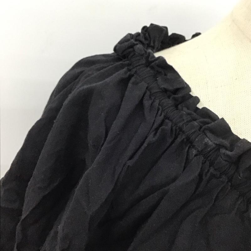 フリークスストア FREAK S STORE シャツ、ブラウス 半袖 半袖シャツ 前開シャツ ワイドネックカットソー フリルシャツ FREE 無地 黒 / ブラック / レディース USED 古着 中古 10106613