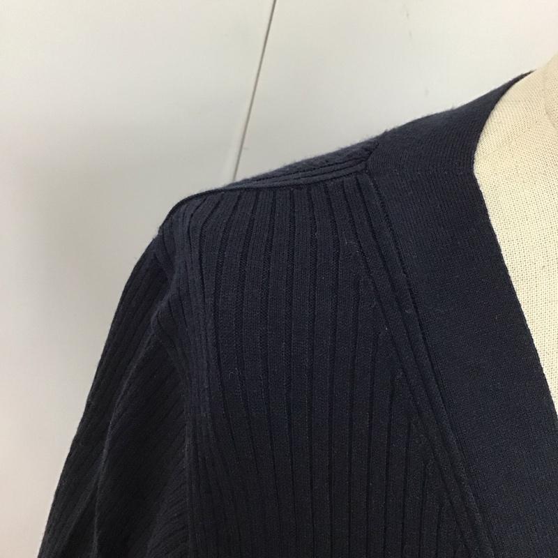 ユナイテッドアローズグリーンレーベルリラクシング UNITED ARROWS green label relaxing カーディガン 長袖 3528-119-0639 長袖カーディガン 長袖カットソー ノーカラージャケット 前開カーディガン FREE 無地 紺 / ネイビー / レディース USED 古着 中古 10122522