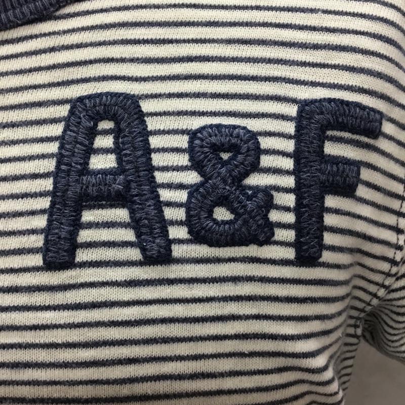 アバクロンビーアンドフィッチ ABERCROMBIE&FITCH Tシャツ 半袖 半袖カットソー プリントTシャツ クルーネックカットソー M ボーダー柄 白 / ホワイト / X 青 / ブルー /  メンズ USED 古着 中古 10108990