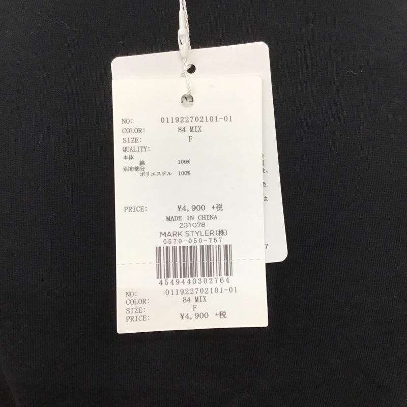 ムルーア MURUA Tシャツ 半袖 011922702101-01 バイカラードッキングTシャツ タグ付き FREE チェック 黒 / ブラック / レディース USED 古着 中古 10107165