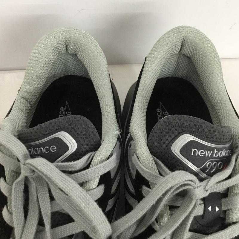 ニューバランス New Balance スニーカー スニーカー M990 BK6 MADE IN USA 28cm 28.0cm ロゴ、文字 黒 / ブラック / X 灰 / グレー / メンズ USED 古着 中古 10146032