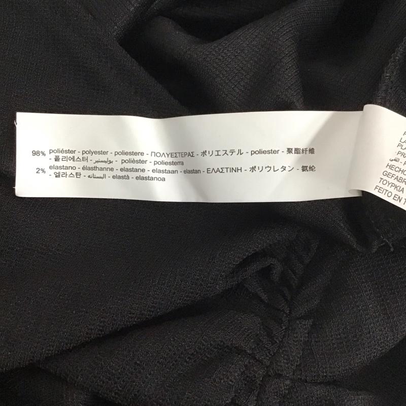ザラ ZARA ワンピース ロングスカート 5580 001 800 フロントギャザー 長袖 Vネック タグ付き S 無地 黒 / ブラック / レディース USED 古着 中古 10139401