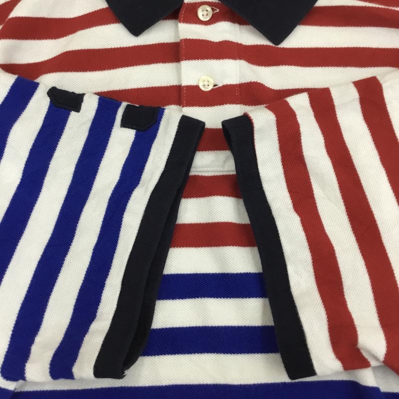 ポロラルフローレン POLO RALPH LAUREN ポロシャツ 半袖 L ボーダー柄 白 / ホワイト / メンズ USED 古着 中古 10133534