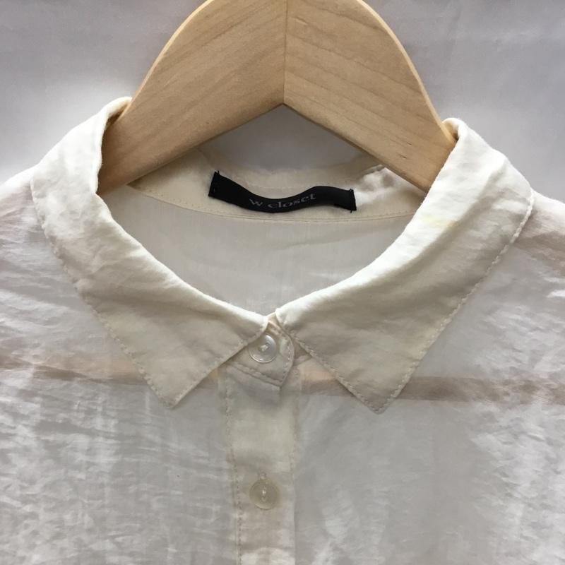 ダブルクローゼット w closet シャツ、ブラウス 長袖 シアーシャツ FREE 無地 アイボリー / アイボリー / レディース USED 古着 中古 10110856