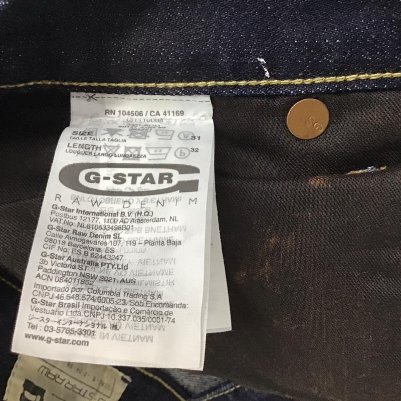 ジースターロゥ G-STAR RAW パンツ デニム、ジーンズ デニムパンツ スリムパンツ カジュアルパンツ ストレッチパンツ 31インチ ロゴ、文字 インディゴ / インディゴ / メンズ USED 古着 中古 10131305