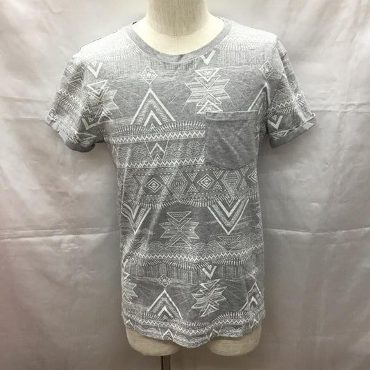 ザラ ZARA Tシャツ 半袖 半袖カットソー プリントTシャツ クルーネックカットソー S プリント 灰 / グレー /  メンズ USED 古着 中古 10108971