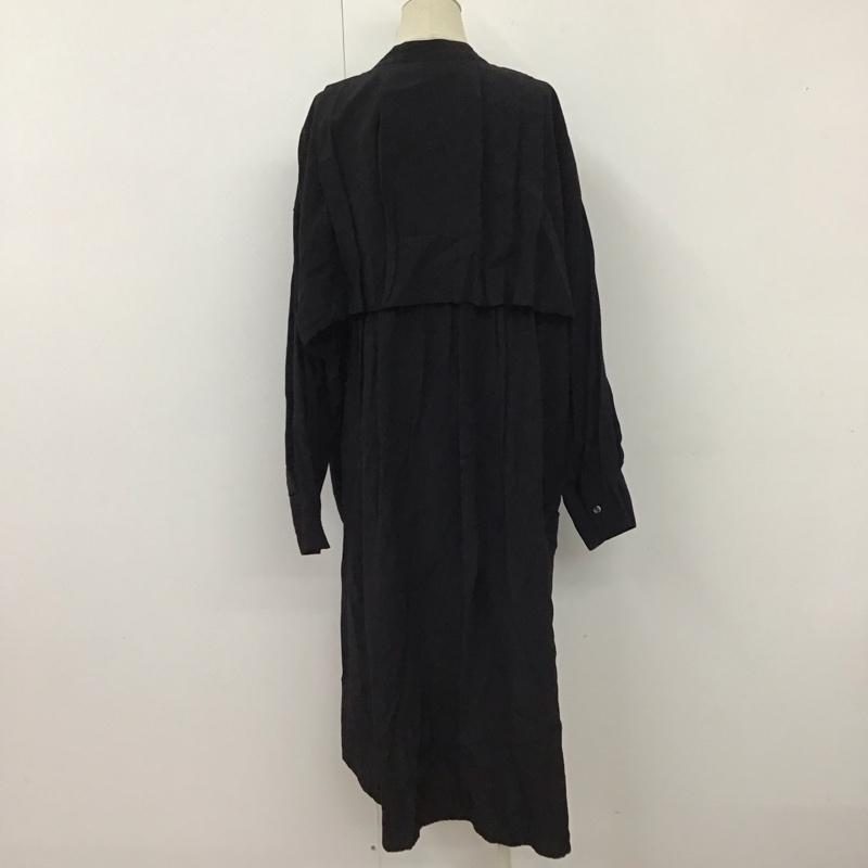オズモーシス OSMOSIS シャツ、ブラウス 長袖 792006-671B バックギャザーロングブラウス 無地 黒 / ブラック / レディース USED 古着 中古 10116504