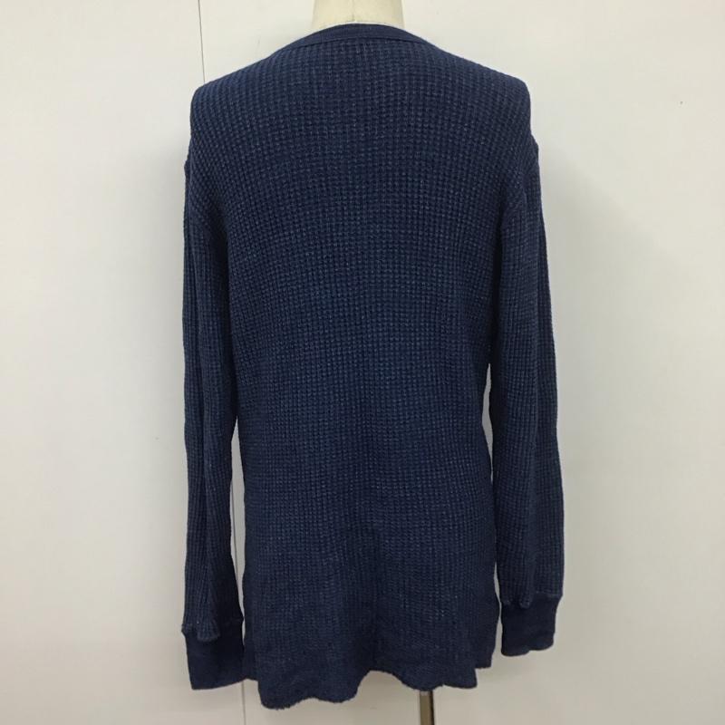ジェラード JELADO カットソー 長袖 ヘンリーネック 42 無地 紺 / ネイビー / メンズ USED 古着 中古 10107866