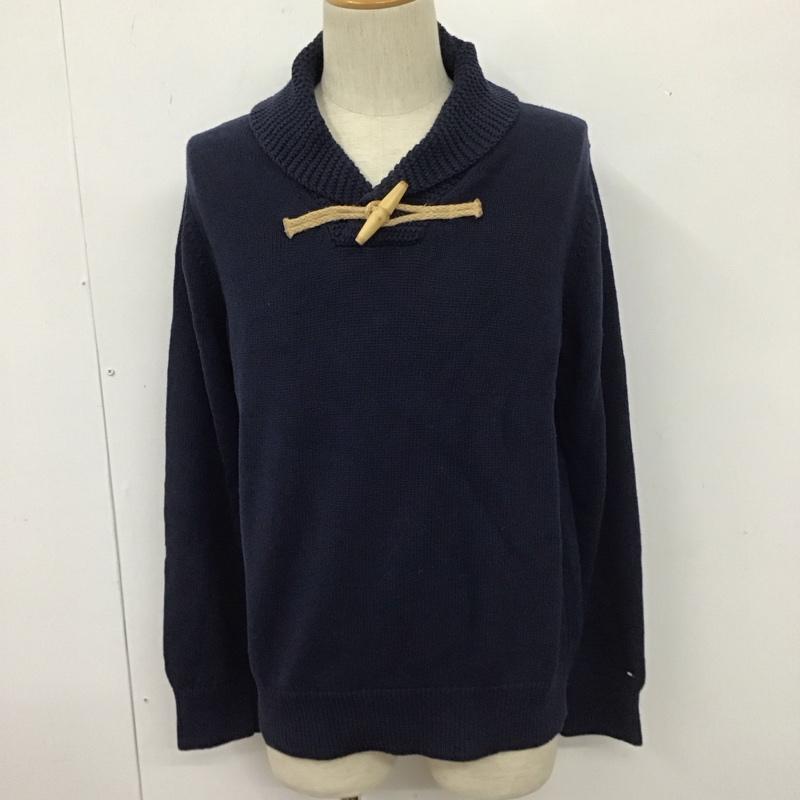 トミーヒルフィガー TOMMY HILFIGER ニット、セーター 長袖 長袖 L 無地 紺 / ネイビー / メンズ USED 古着 中古 10111148