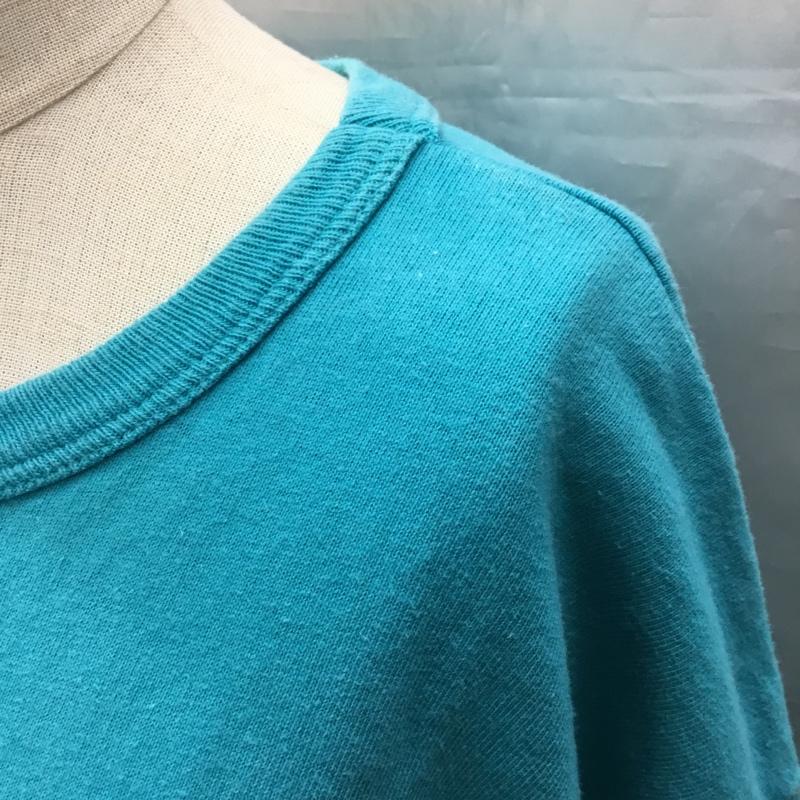 チャンピオン Champion Tシャツ 半袖 クロップド丈 ワイド XL ロゴ、文字 青 / ブルー / レディース USED 古着 中古 10115553