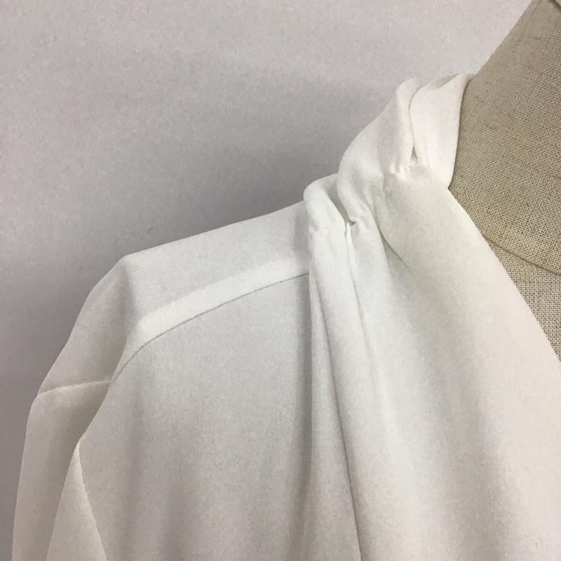 ザラベーシック ZARA BASIC シャツ、ブラウス 長袖 プルオーバー Vネック M 無地 白 / ホワイト / レディース USED 古着 中古 10113462