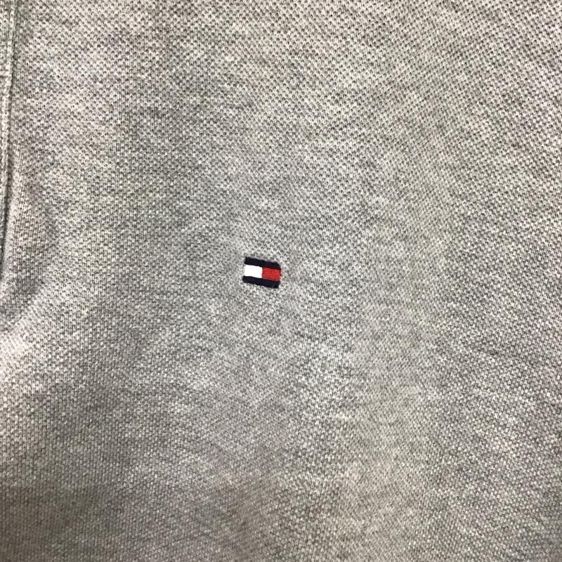 トミーヒルフィガー TOMMY HILFIGER ポロシャツ 半袖 半袖ポロシャツ 半袖カットソー カラーシャツ XL ロゴ、文字 灰 / グレー / メンズ USED 古着 中古 10132684