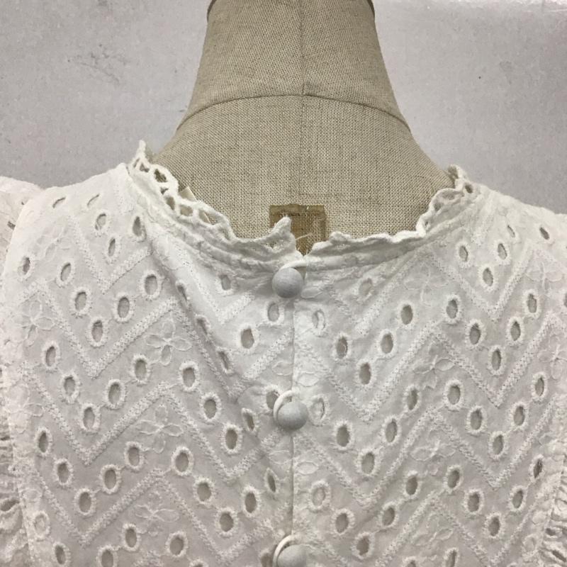 イエナ IENA シャツ、ブラウス 半袖 ノースリーブシャツ フリルシャツ ノーカラーシャツ ノースリーブカットソー M 無地 白 / ホワイト / レディース USED 古着 中古 10114908