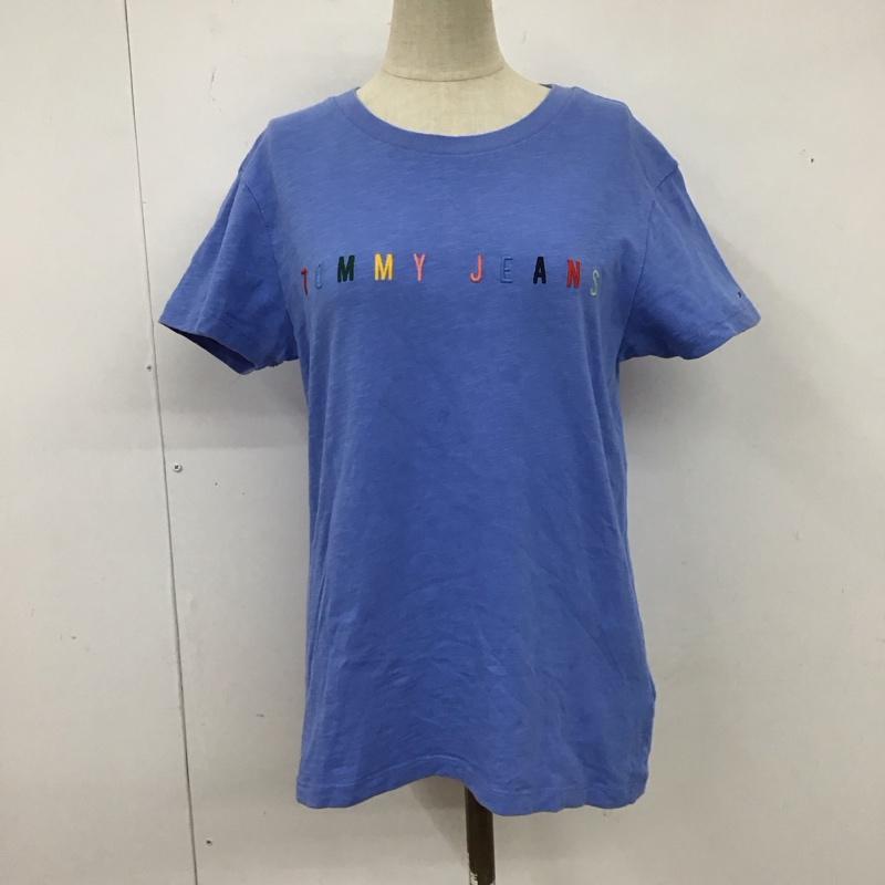 トミー ジーンズ TOMMY JEANS Tシャツ 半袖 クルーネック XS ロゴ、文字 青 / ブルー / レディース USED 古着 中古 10123066