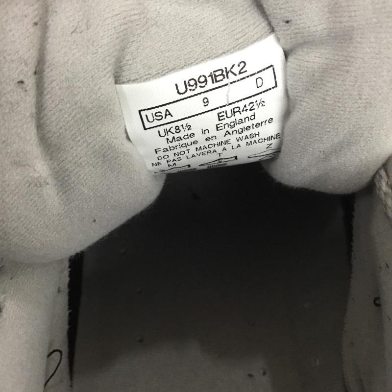 ニューバランス New Balance スニーカー スニーカー U991BK2 Made in UK 991 USA9 US:9 ロゴ、文字 黒 / ブラック / メンズ USED 古着 中古 10136684
