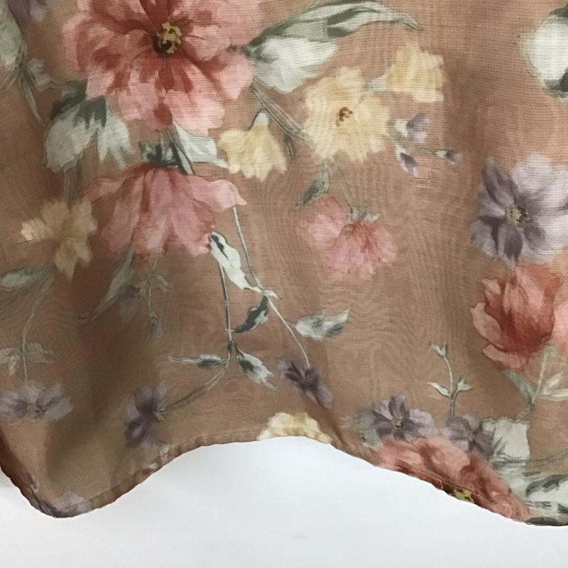 ナチュラルビューティーベーシック NATURAL BEAUTY BASIC スカート ひざ丈スカート 017-3220751 ダブルオーガンジースカート S 総柄 X 花柄 橙 / オレンジ /  レディース USED 古着 中古 10132744