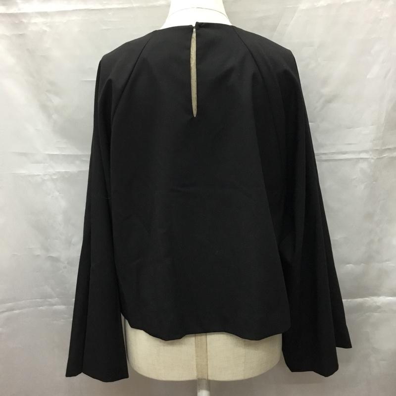 ザラ ZARA カットソー 長袖 4437 281 800 ラグランスリーブ フレアスリーブ L 無地 黒 / ブラック /  レディース USED 古着 中古 10107486