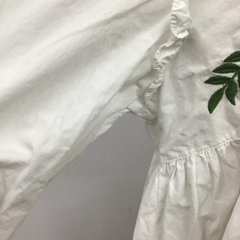 ザラ ZARA カットソー 長袖 7521 001 250 肩フリル M 刺繍 白 / ホワイト /  レディース USED 古着 中古 10107149