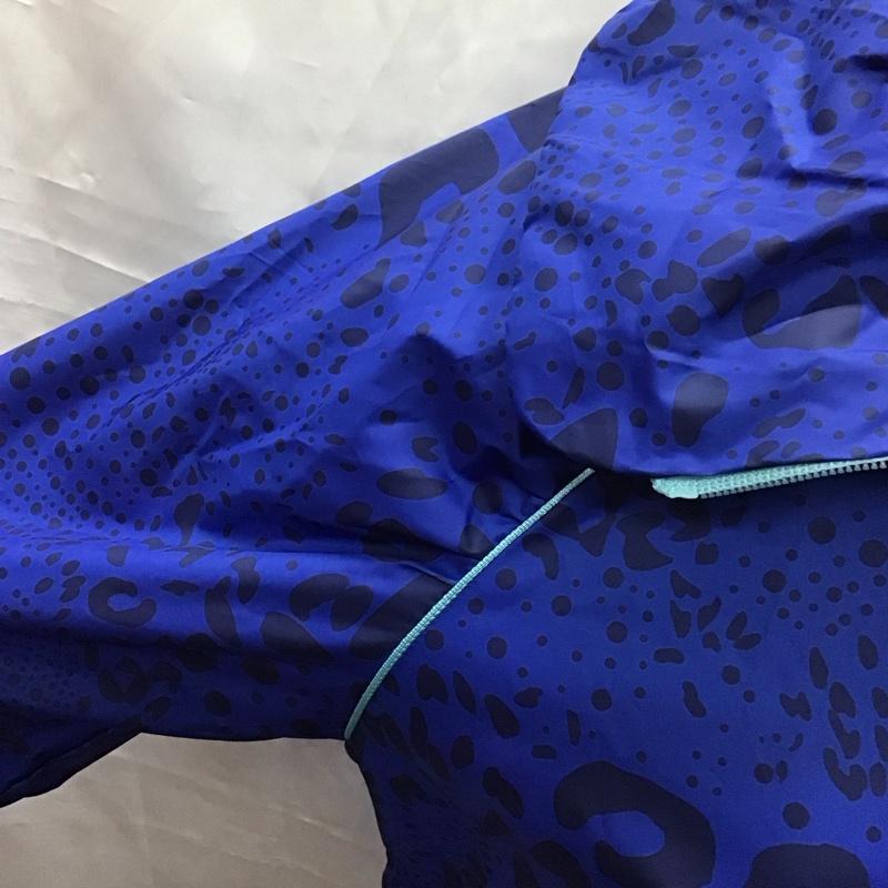 アディダス adidas ジャケット、上着 ジャンパー、ブルゾン S04735 JED80 トレーニング ActiveTraining レオパード柄 裏起毛ウインドブレーカー S ロゴ、文字 X ヒョウ柄・レオパード柄 青 / ブルー / レディース USED 古着 中古 10113229