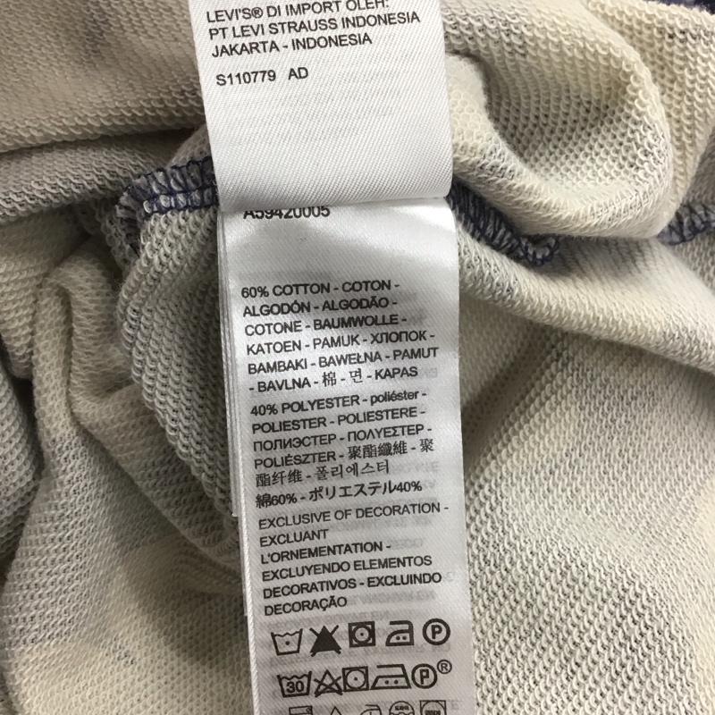 リーバイス Levi s トレーナー 長袖 長袖トレーナー スウェット クルーネック リブスウェットカットソー XS プリント 紺 / ネイビー / レディース USED 古着 中古 10124579