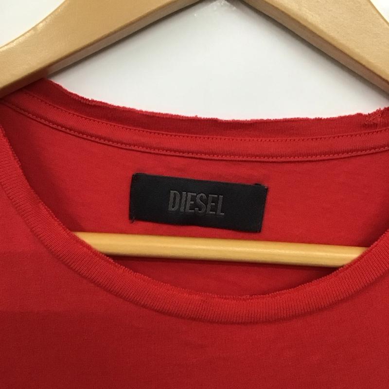 ディーゼル DIESEL Tシャツ 半袖 クルーネック S ロゴ、文字 赤 / レッド / レディース USED 古着 中古 10130601