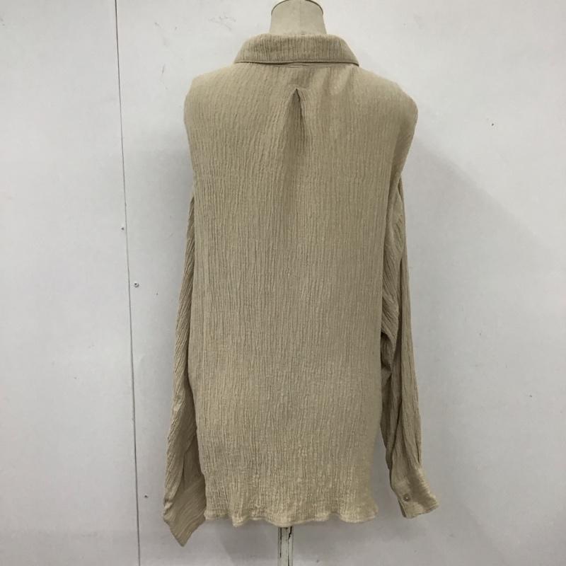 アングリッド Ungrid シャツ、ブラウス 長袖 長袖シャツ カラーシャツ ポケットシャツ 長袖カットソー M 無地 ベージュ / ベージュ / レディース USED 古着 中古 10120937