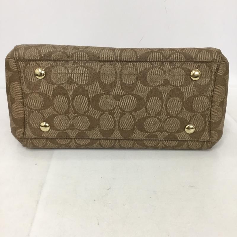 コーチ COACH ハンドバッグ ハンドバッグ ショルダーバッグ 2WAY シグネチャー ロゴ、文字 ベージュ / ベージュ / X 桃 / ピンク / レディース USED 古着 中古 10133100