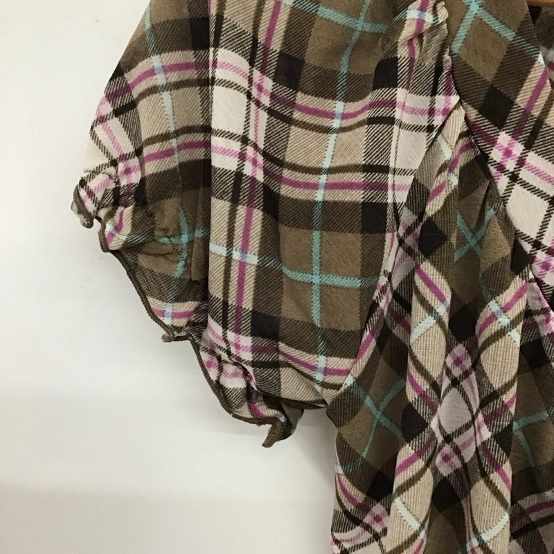 ルゥデルゥ Rew de Rew カットソー 半袖 半袖カットソー チェックカットソー レースシャツ 38 チェック マルチカラー / マルチカラー / レディース USED 古着 中古 10136272