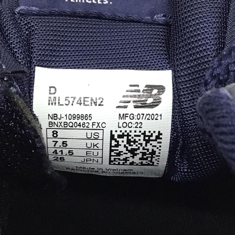 ニューバランス New Balance スニーカー スニーカー ML574EN2 タグ付き 26cm 26.0cm ロゴ、文字 紺 / ネイビー / メンズ USED 古着 中古 10121605
