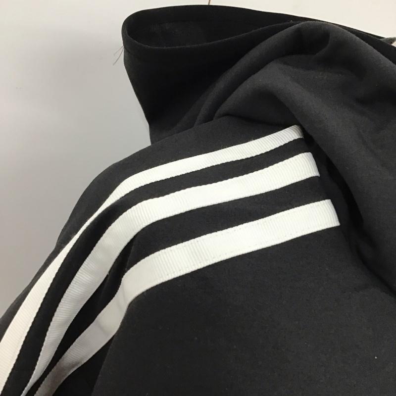 アディダス adidas ジャケット、上着 ジャケット、ブレザー HM7062 ベンチコート 裏フリース S ロゴ、文字 黒 / ブラック / X 白 / ホワイト / レディース USED 古着 中古 10122487